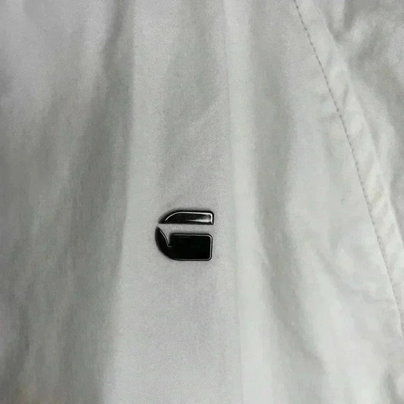 G Star  Raw Long White Coat Size Medium - Picture 3 of 12